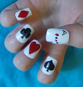 Cards Poker Nails, Polished Nails, Pink Polish, Nail Art Disney, Nail Polish Art, Creative Nail Designs, Bright Nails, Fashion And Beauty Tips, Cute Nail Art