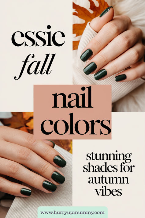 Close-up of hands with glossy, deep green autumn nails, perfect for an easy seasonal look with cozy fall vibes. Winter Nail Colours, Best Fall Nail Colors, November Nails Colors, Nail Polish Colours, November Nails, Nail Colors Winter, Nail Care Tips, Nail Colours, Best Nail Polish