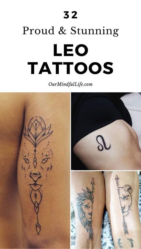 Leo Tattoo Designs Zodiac, Leo Mens Tattoo, Leo Goddess Tattoo Zodiac Signs, Woman Leo Tattoos, Womens Leo Tattoos, Leo Lion Tattoos For Women Small, Zodiac Tattoo Ideas Leo, Leo Heart Tattoo, Leo Elements Tattoo Ideas