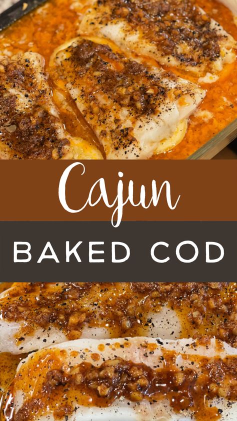 Cajun Cod Fish Recipes Baked, Cajun Baked Fish Recipes Oven, Cajun Baked Fish, Cajun Cod Fish Recipes, Cajun Baked Cod, Cajun Cod Recipes, Baked Cod Recipes Oven Easy, Haddock Fish Recipes, Baked Cod Recipes Oven