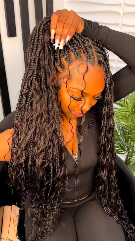 Knotless Braids Goddess, Braids Goddess, Boho Braided Hairstyles, Best Hair Color, Braided Hairstyles For Black Women Cornrows, Goddess Braids Hairstyles, Braided Cornrow Hairstyles, Cute Braided Hairstyles, Box Braids Hairstyles For Black Women