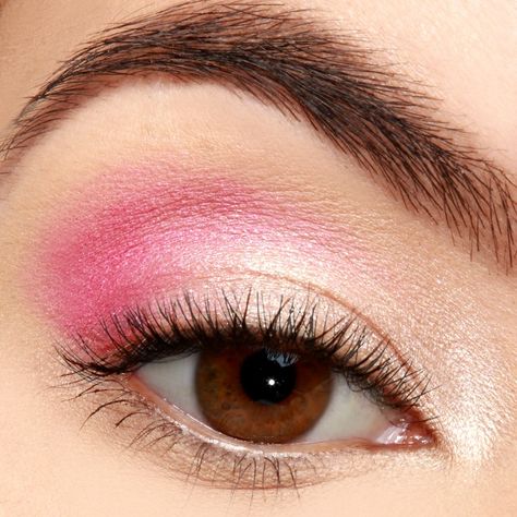 LuLu*s+How-To:+Pretty+Pink+Eyeshadow+Tutorial Hot Pink Eyeshadow Looks, Hot Pink Eyeshadow, Pink Eyeshadow Tutorial, Pink Makeup Tutorial, Pink Eye Makeup Looks, Eyeshadow Tutorial For Beginners, Pink Eyeshadow Look, Blue Eyeshadow Looks, Under Eye Makeup