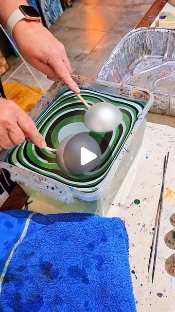 Bronwyn Rayner on Instagram: "Water Marbling Xmas Bauble Workshops for Brisbane are filling up. Don't miss out. Email me at bronwyn.rayner@optusnet.com.au to book." Water Marbling Ornaments, Water Marbling Christmas Ornaments, Crayola Air Dry Clay, Cardboard Crafts Decoration, Christmas Decora, Water Marbling, Xmas Baubles, Candy Land Christmas Decorations Outdoor, Handmade Flowers Fabric