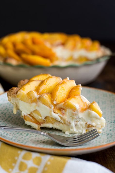 Peaches And Cream Pie, Peaches And Cream, Almond Flavor, Peach Recipe, Think Food, Peaches N Cream, Pie Dessert, How Sweet Eats, Eat Dessert