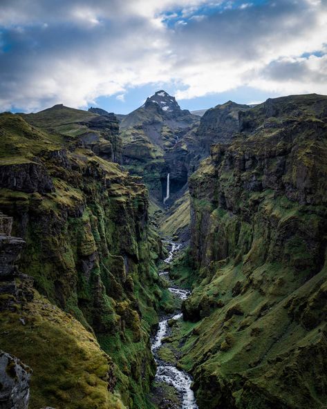 How to Hike to Iceland's Incredible Mulagljufur Canyon Iceland Canyon, Scandinavian Travel, Iceland Hikes, Iceland And Greenland, Mulagljufur Canyon, Iceland Nature Landscapes, Basalt Canyon Iceland, Fjadrargljufur Canyon, Iceland Yellow River