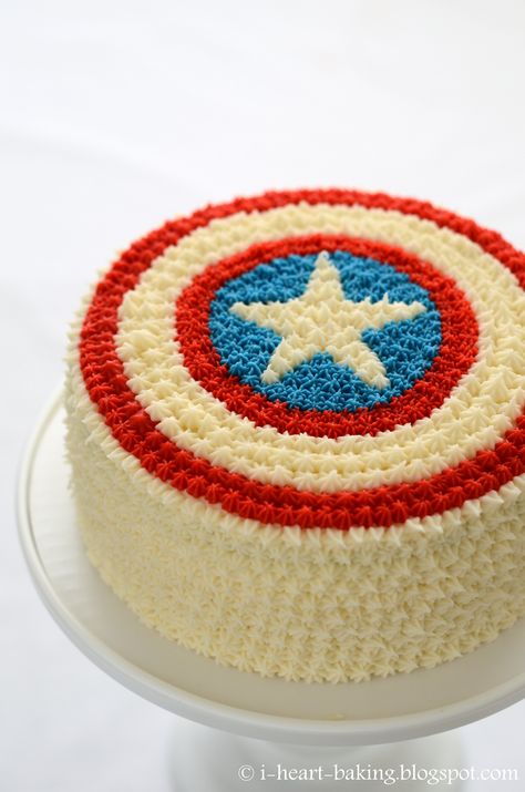 America Birthday Cake, Captain America Birthday Cake, Mark Birthday, Birthday Captain, Captain America Cake, Superhero Cookies, Children Cake, America Cake, Cake Designs For Boy