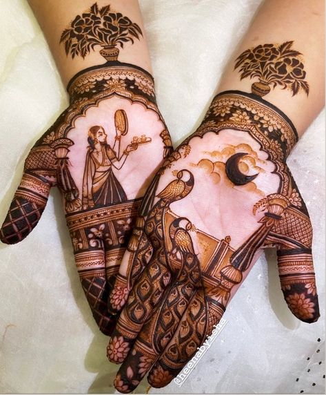 Best Karva Chauth Mehndi Designs Ideas - Basic of Beauty Mehndi Designs For Karwa Chauth, Karwa Chauth Mehndi, Hindu Women, Karva Chauth Mehndi Designs, Peacock Mehndi Designs, Mehandhi Designs, Karva Chauth, Mehndi Designs Bridal Hands, Mehndi Design Pictures