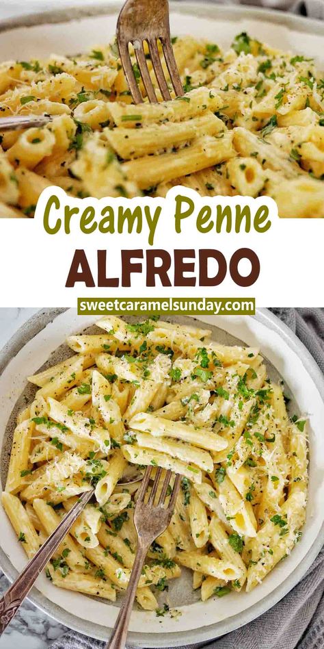 Pasta With Italian Dressing, Easy Penne Pasta Recipes, Meat Pasta Recipes, Penne Alfredo, Penne Recipes, Penne Pasta Recipes, Easy Pasta Recipe, Delicious Family Dinners, Pasta Penne