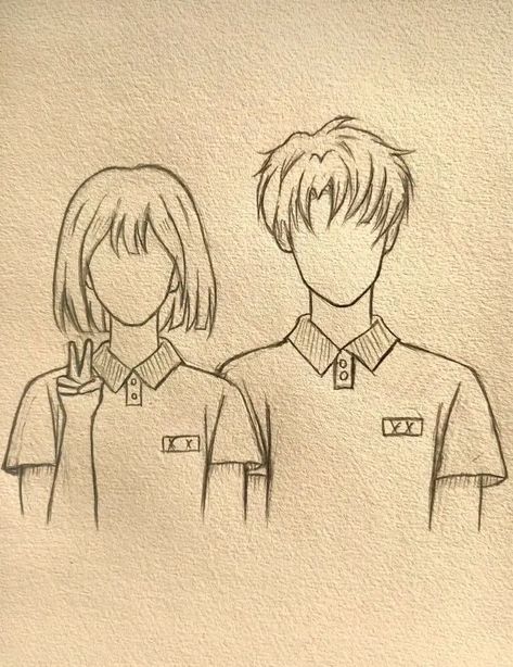 Simple And Cute Sketches, Simple Couple Sketch, Free Hand Painting On Paper, Sketch Simple Ideas, Anime Art Simple Drawing Idea, Anime Art Simple Drawing Idea Easy, Cute Thing To Draw Simple Aesthetic, Couple Cute Doodle, Cute Couple Drawings Aesthetic Easy Sketches