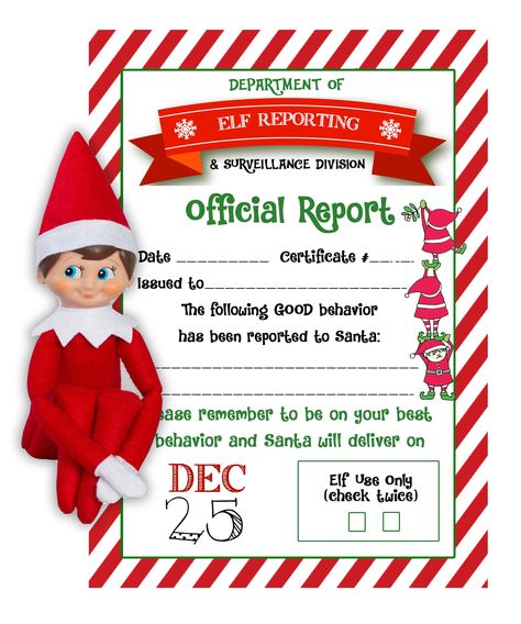 Elf on the Shelf Report Naughty or Nice Kids Christmas | Etsy Elf On The Shelf Rules, Elf On Shelf Letter, Elf On The Shelf Arrival, Elf Letters, Awesome Elf On The Shelf Ideas, Elf Activities, Xmas Elf, Elf Antics, Elf Fun