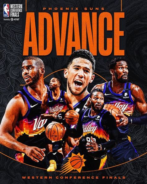 NBA (@nba) • Instagram photos and videos Team Poster Design, Phoenix Suns Basketball, Lebron James Championship, Lakers Championships, Team Poster, Sports Design Ideas, Chris Paul, Basketball Design, Basketball Wallpaper