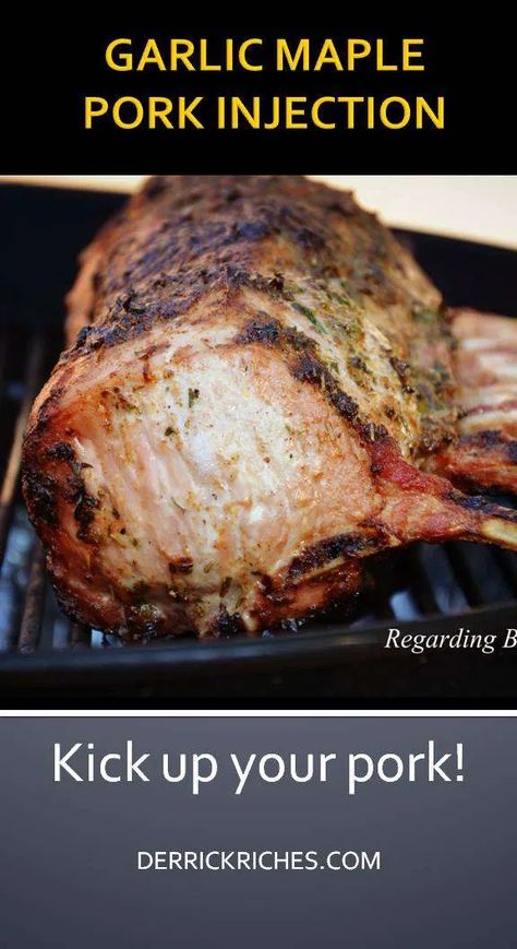 Pork Injection Marinade, Meat Injection Recipe, Injection Marinade Recipe, Maple Pork, Meat Injector, Pork Marinade, Pellet Smoker, Smoked Food, Smoked Pulled Pork