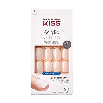 Kiss Glue On Nails, Natural Fake Nails, Fake Acrylic Nails, Clean Beauty Makeup, Wide Nails, Kiss Products, Pink Gel Nails, Kiss Nails, Nail Remover