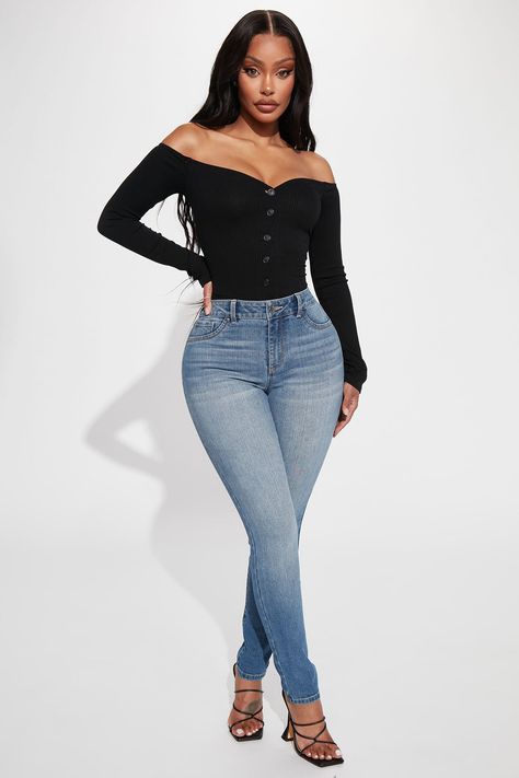 What's love got to do with it? Casual meets sexy in this off shoulder, long sleeve bodysuit. This item features button up detail, a thong bottom and a snap closure. Available in mauve, blue, mustard, black, ivory, hunter and charcoal. Available In Mauve, Blue, Mustard, Black, Ivory, Hunter and Charcoal Long Sleeve Off The Shoulder Bodysuit Button Up Detail Thong Bottom Snap Closure Final Sale 96% Rayon 4% Spandex Imported | Fool In Love Off Shoulder Bodysuit in Black size 2X by Fashion Nova Casual Bar Outfits Night, Fool In Love, Casual Bar Outfits, What's Love, Off Shoulder Bodysuit, Off The Shoulder Bodysuit, Bar Outfits, Black Short Sleeve Dress, Fasion Outfits