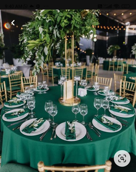 Green Satin Tablecloth Wedding, Green And Red Decoration, Emerald Green Wedding Decorations Simple, Green Birthday Table Decoration, Emerald Green Wedding Theme Wedding Ceremony Decor, Emerald Party Decorations, Emerald Green Wedding Ceremony, Emerald Green Debut Theme, Mexican Ranch Wedding Ideas