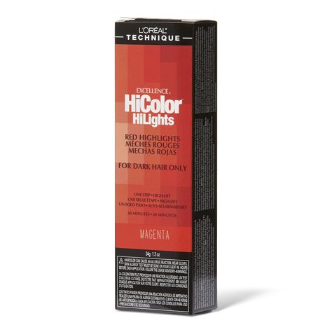 Hair Color Magenta, Hicolor Magenta, Loreal Hicolor, Hair Color Cream, Red Highlights, Color Magenta, Sally Beauty, Shades Of Blonde, Permanent Hair Color