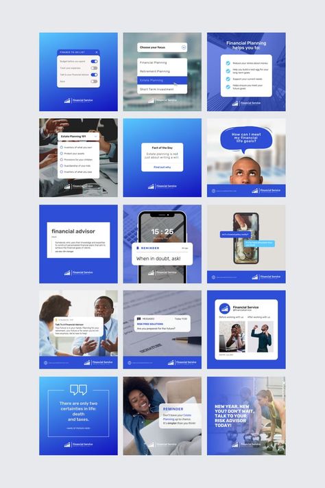 Get the Instagram look with this amazing template, made on Canva so all you have to do is plug and play with your own branding. Instagram, Instagram design, Instagram hacks, Instagram tips and tricks, Instagram tips, Instagram templates, Creative Market, Instagram Canva Template, Instagram aesthetic, Instagram grid, Instagram perfect grid, Instagram content, Instagram content creation, finance content template, finance post ideas, finance content ideas, finance Instagram grid, finance Instagram Blue Social Media Design, Finance Instagram Post, Blue Instagram Feed, Finance Social Media, Grid Instagram, Content Template, Instagram Grid Design, Carousel Post, Instagram Hacks
