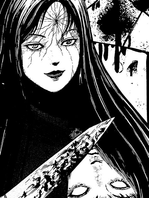 Horror Black, Black Poster, Japanese Horror, Arte Alien, Junji Ito, Gothic Anime, Anime Wall Art, Dark Anime, Horror Art