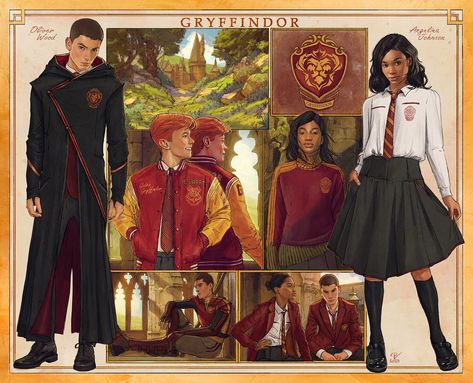 Gryffindor Lookbook, Hogwarts Quidditch Uniform, Gryffindor Fanart, Alastor Moody, Hp Outfits, Gryffindor Uniform, Gryffindor Outfit, Hogwarts Founders, Hogwarts Quidditch