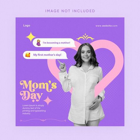 Kids Social Media, Moms Day, Photo Social Media, Social Media Post Design, Mom Day, Post Design, Mother And Child, Media Design, Social Media Template