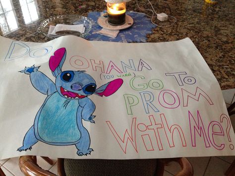 For my fellow stitch lovers--just got the best promposal ever!! Stitch Themed Hoco Proposal, Lilo And Stitch Promposal Ideas, Stitch Promposal Ideas, Hoco Proposals Ideas Lilo And Stitch, Stitch Promposal, Lilo And Stitch Promposal, Stitch Hoco Proposal, Lilo And Stitch Hoco Proposal, Dance Questions