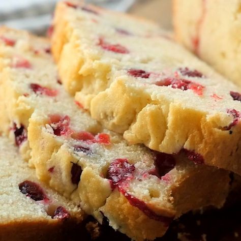 Cream Cheese Cranberry Loaf | Cream Cheese Cranberry Loaf Written recipe: http://po.st/kskyhN | By 12 Tomatoes Engagement Desserts, Cranberry Orange Loaf, Cranberry Quick Bread, Cranberry Orange Pound Cake, Mini Loafs, Cranberry Loaf, Orange Loaf, Orange Pound Cake, Dessert Breads