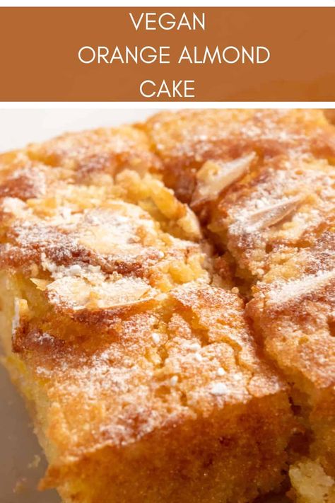 Vegan Orange Desserts, Vegan Orange And Almond Cake, Vegan Almond Cake, Vegan Orange Cake, Orange Almond Cake, Vegan Pound Cake Recipe, Holiday Baking Gifts, Vegan Carrot Cake Recipe, Orange And Almond Cake