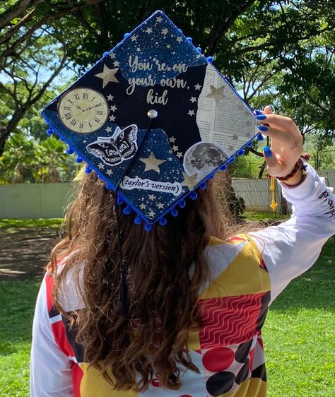 Taylor Swift Cap And Gown, Welcome To The Final Show Grad Cap, Senior Cap Ideas Taylor Swift, Taylor Swift Graduation Cap Quotes, Reputation Graduation Cap, Grad Cap Inspo Taylor Swift, Long Live Graduation Cap, Taylor Swift Cap Ideas For Graduation, High School Grad Cap Ideas Taylor Swift