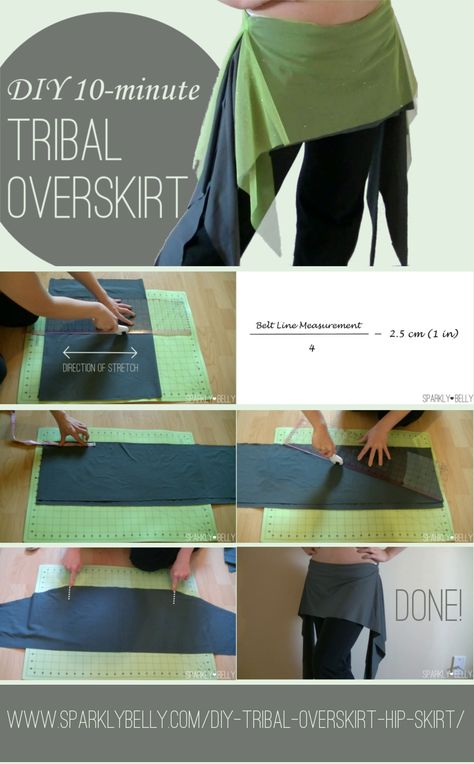 DIY 10-Minute Tribal Overskirt / Hip Skirt with Side Ruffles - SPARKLY BELLY Dance Diy, Dance Attire, Skirt Tulle, Hip Scarves, Diy Vetement, Estilo Hippie, Cos Play, Hip Skirt, Belly Dance Costume