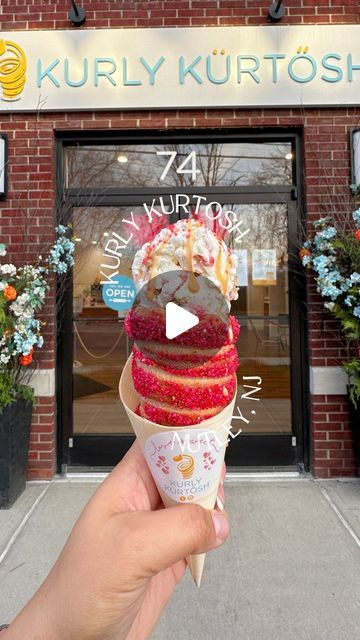 74K views · 6.7K likes | Adrienne 🩷  NJ Foodie + Travel & Lifestyle on Instagram: "Have you ever tried a chimney cake? 👀  Kurly Kurtosh specializes in chimney cakes where they’re “kurled with love & always baked fresh.” It’s a popular Hungarian pastry that’s crispy on the outside and soft + fluffy on the inside 🩷   I ordered the Kurly Kone topped with ice cream and coated in edible glitter ✨ Yes, my cavities were screaming 🤣 but it was soooo good. They also sell specialty beverages (get the sparklade). This dessert definitely hit the spot! Check them out and let me know what you think👇🏽  P.S. I visited in February so you may spot some Valentines Day decor. They change it up often!  Save this post for later and follow me for more dessert spots in NJ! 👈🏽  📍Kurly Kurtosh (@kurlykurto Chimney Cake Aesthetic, Hungarian Chimney Cake Recipe, Chimney Cakes Hungarian, Cappadocia Fairy Chimneys, Chimney Cakes, Cake Shop Design, With Love Always, Chimney Cake, Valentines Day Decor