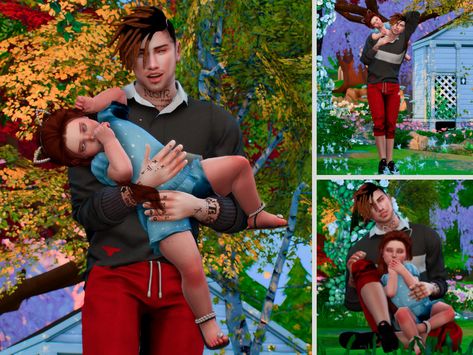 The Sims 4 Mom And Daughter Poses, Sims 4 Father Son Poses, Sims 4 Family Of 4 Poses, Sims People, Father Daughter Poses, Sims4 Poses, Sick Toddler, Sims Poses, Toddler Poses