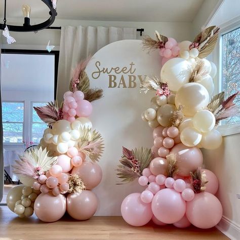 Pink Baptism Decorations, Baby Girl Christening Decorations, Christening Decorations Girl, Christening Ideas Girl, Girl Baptism Decorations, Girl Christening Decorations, Baby Girl Balloons, Pink Baby Shower Ideas, Christening Party Decorations