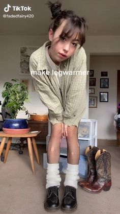 Grunge Outfit With Leg Warmers, How To Style Old Clothes Ideas, Things To Sew From Old Clothes, How To Make Your Own Leg Warmers, Make Leg Warmers Diy, How To Make Diy Leg Warmers, How To Style Black Leg Warmers, What To Wear With Leg Warmers, Remake Clothes Ideas