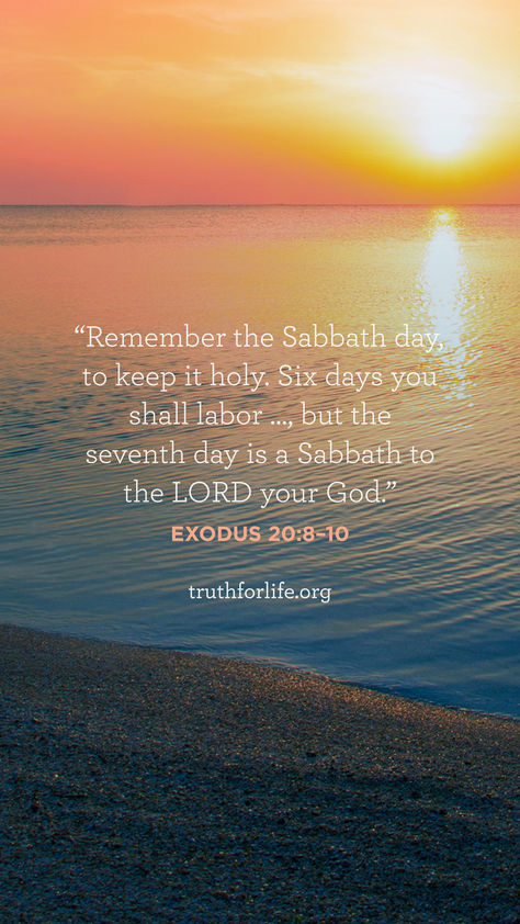 “Remember the Sabbath day, to keep it holy. Six days you shall labor …, but the seventh day is a Sabbath to the LORD your God.” Exodus 20:8–10 Remember The Sabbath Day To Keep It Holy, The Sabbath Day, Exodus 20, Sabbath Quotes, Sabbath Day, Seventh Day Adventist, Seven Days, Girly Stuff, Morning Quotes