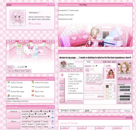 2000s Webcore, Myspace Layout, Girly Graphics, Blog Website Design, Cute Website, Frutiger Aero, Carrd Inspo, Blog Layout, Website Design Layout