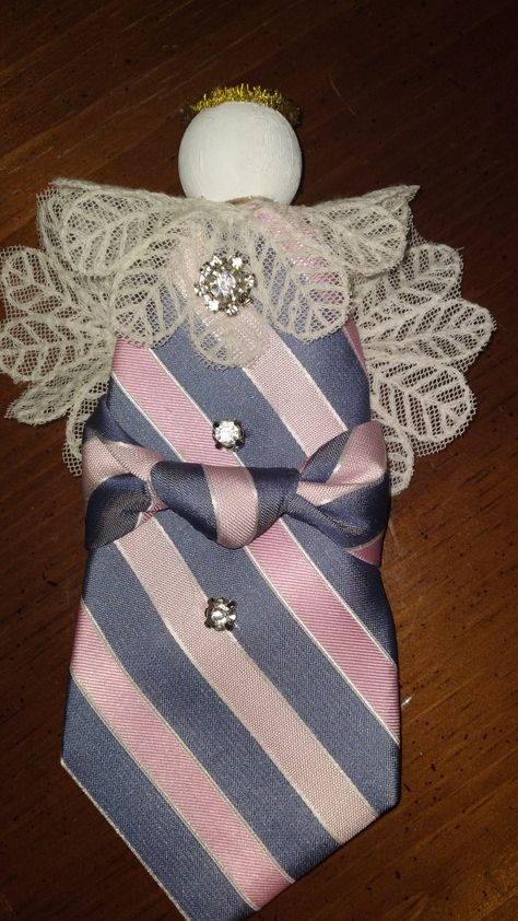 Tie Ideas Craft Projects, Necktie Angels, Tie Angels, Tie Ornaments, Craft Angels, Neck Tie Projects, Diy Necktie, Ties Crafts, Necktie Projects