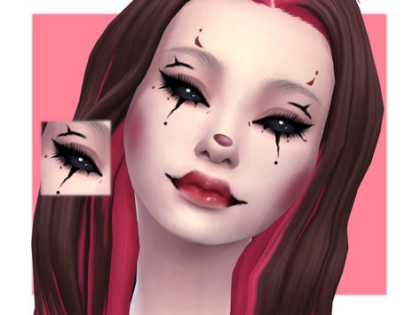 Essence Eyeshadow, Cherry Lipstick, Circus Makeup, Sims 4 Cc Eyes, Makeup Cc, Clown Mask, Skin Details, Sims 4 Cc Makeup, Nose Mask