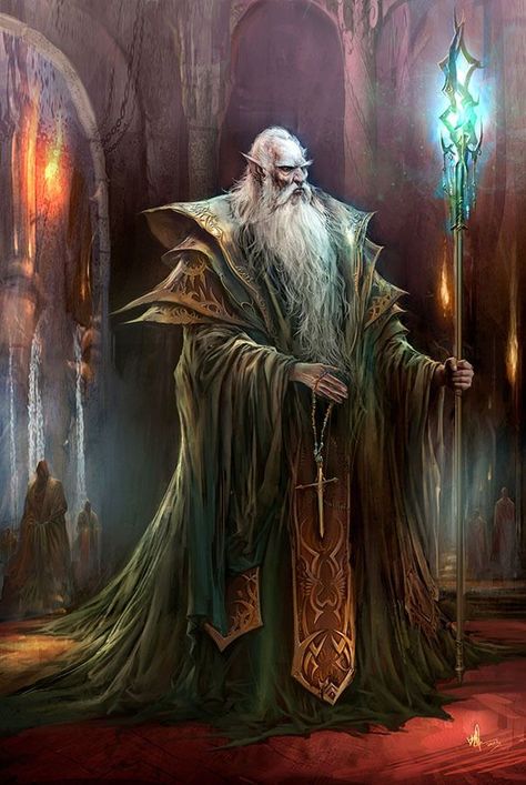 Wizard/ The seer , tell me all, don't keep me in darkness~ Roi Arthur, Fantasy Wizard, Elves Fantasy, Heroic Fantasy, A Staff, Fantasy Images, Dark Elf, Gandalf, High Fantasy