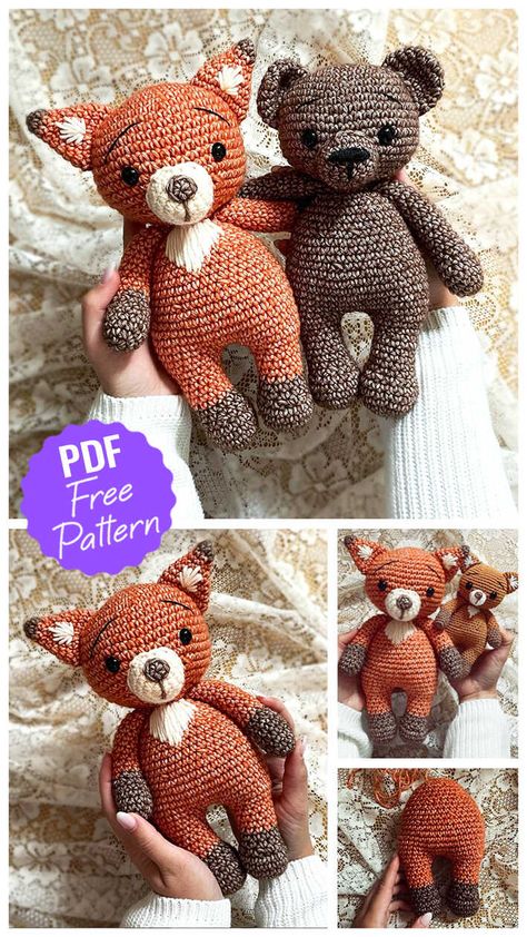 Fiona the Fox Crochet Amigurumi PDF Free Pattern - Amigurumi Fox Free Pattern, Crochet Fox Pattern Free, Aesthetic Doll, Crochet Woodland, Amigurumi Fox Pattern, Fox Crochet, Crochet Toys Free Patterns, Crocheted Fox Pattern, Amigurumi Fox