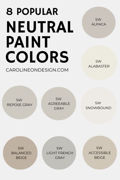 8 Popular Sherwin Williams Neutral Paint Colors - Caroline on Design Neutral Home Paint Colors Sherwin Williams, Neutral Wall Paint Colors Sherwin Williams, Transitional Paint Colors Sherwin Williams, Sherwood Williams Paint Colors 2022, Entryway Paint Colors Sherwin Williams, Neutral Home Wall Colors, Gray Beige Paint Colors Sherwin Williams, Sherwin Williams Neutral Nursery Colors, Best Neutral Paint Colors For 2023 Sherwin Williams