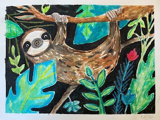 Self Portraits For Kids, Jungle Art Projects, Portraits For Kids, Free Association, Animal Art Projects, Sloth Art, 3rd Grade Art, Jungle Art, Self Portraits