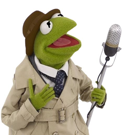 Reporter Kermit - Muppet Wiki - Wikia Funny Reporter, Kermit The Frog Costume, Kermit The Frog Memes, Hermit The Frog, Sapo Kermit, Ernie Und Bert, Trenchcoat Style, Kermit Memes, Kermit And Miss Piggy