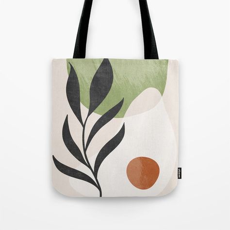 Creative Tote Bag, Painted Canvas Bags, Handpainted Tote Bags, Plant Bags, Minimal Abstract Art, Painted Tote, Denim Handbags, Plant Tree, Minimal Abstract