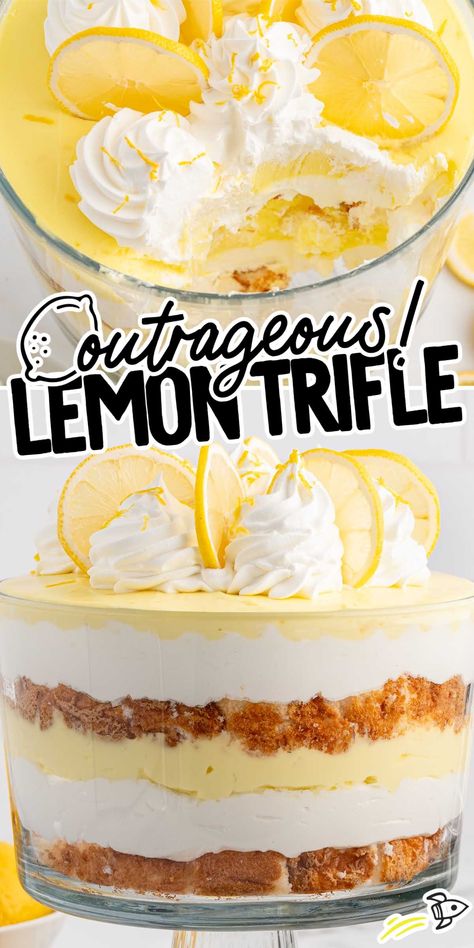 Small Trifle Recipes, Tropical Trifle, Lemon Blueberry Trifle, Lemon Trifle, Orange Recipes Dessert, Lemon Angel Food Cake, Recipe Using Lemons, Trifle Dessert Recipes, Bake Sweets