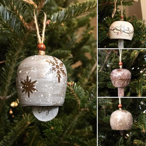 Instagram Ring, Bell Ornaments, Diy Pottery, Sgraffito, Christmas Bells, Ceramic Bowls, Kiln, Christmas Bulbs, Sound