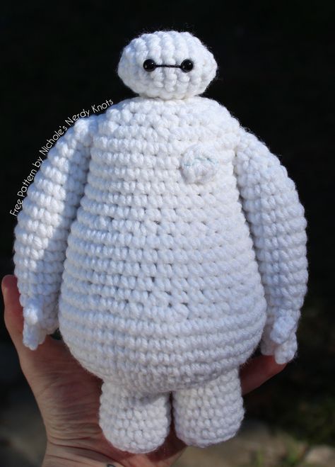 Ravelry: Baymax pattern by Nichole's Nerdy Knots Baymax Crochet Pattern Free, Baymax Plush Pattern, Crochet Baymax Pattern, Crochet Big Hero 6 Free Pattern, Baymax Plush, Crochet Disney, Baymax, Big Hero 6, Yarn Projects