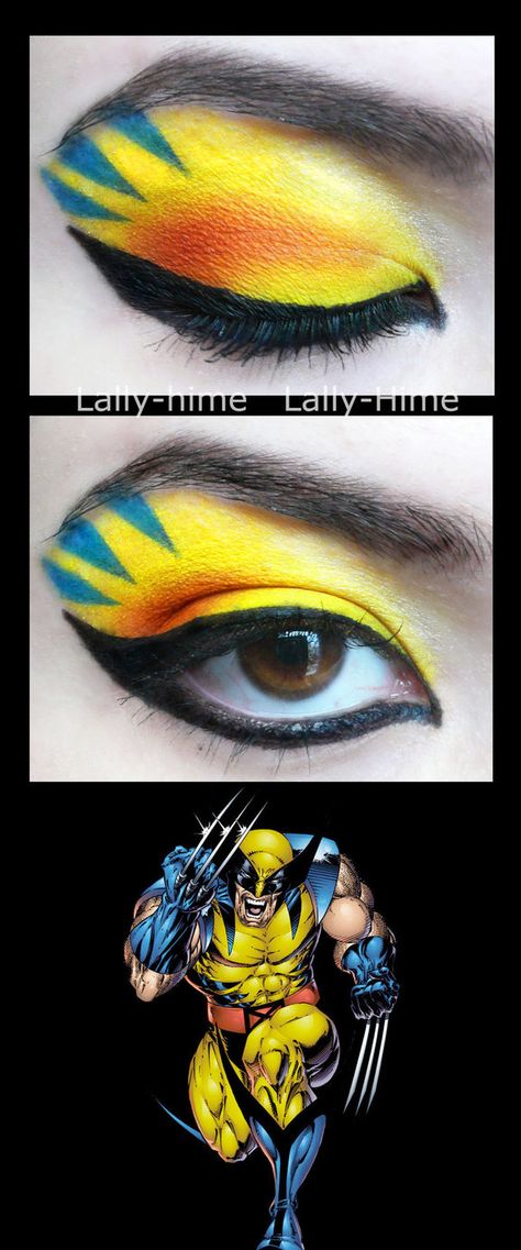 The Heroes- Wolverine Make Up by Lally-Hime Fantasy Makeup, Costume Makeup, Eye Art, Yellow And Blue, Mellow Yellow, Art Plastique, Style Outfits, Makeup Art, Maquillaje De Ojos