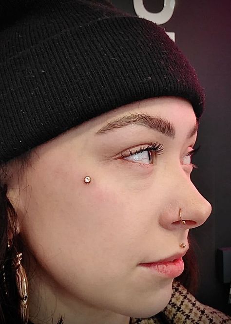 Dermal Piercing Face Cheek, Upper Cheek Piercing, Dermal Cheek Piercing, Cheekbone Piercing, Cheek Dermal Piercing, Dermal Face Piercing, Cheek Dermal, Dermal Piercing Face, Face Dermal Piercing