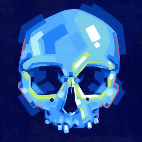 Colourful Skull Art, Cartoon Skull Art, Paint Marker Art Ideas, Skull Graphic Design, Stylized Skull, Colorful Skull Art, Skull Reference, Notebook Drawing, Neon Painting