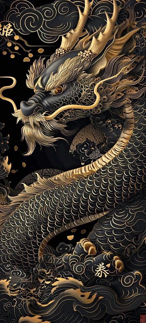 Art Certificate, Dragon Wallpaper Iphone, Samurai Artwork, Dragon Artwork Fantasy, Dragon Images, Dragon Illustration, 카드 디자인, Dragon Pictures, Japanese Tattoo Art